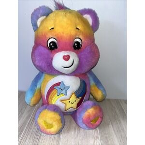 Care Bear Rainbow Plush 14''- Dare to Care Bear - Soft Huggable‎ Material